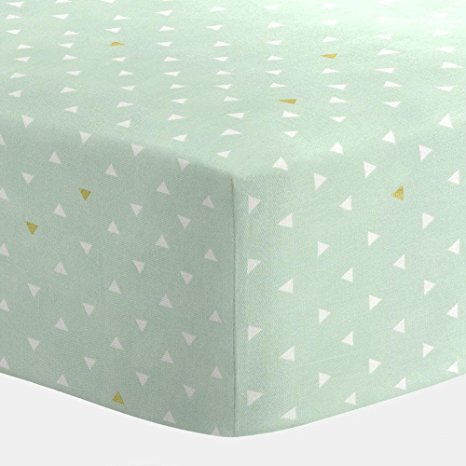 Carousel Designs Mint and Gold Triangles Crib Sheet