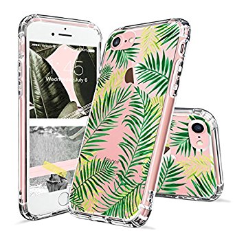 iPhone 7 Case, Fashion iPhone 7 Case, MOSNOVO Tropical Palm Leaves Clear Design Printed Transparent Plastic Hard Back Case with Soft TPU Bumper Gel Protective Case Cover for Apple iPhone 7 (4.7 Inch)