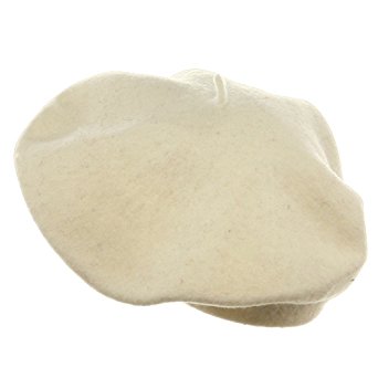 100% Wool Beret French Artist Hat CREAMY WHITE