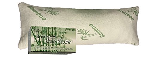 Golden Linens Bamboo Double Standard Full Body Pillow Hotel Quality Shredded Memory Foam With Removable Cover with Zipper - With Cool-Flow Breathable Cooling Hypoallergenic- 16" X 48" Body Pillow
