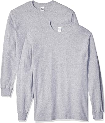 Gildan Men's Heavy Cotton Long Sleeve T-Shirt, Style G5400, 2-Pack