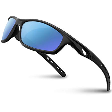 RIVBOS Polarized Sports Sunglasses Driving Sun Glasses Shades for Men Women Tr 90 Unbreakable Frame for Cycling Baseball Running Rb833