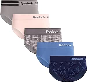 Reebok Women's Underwear Seamless Hipster Briefs (5 Pack)