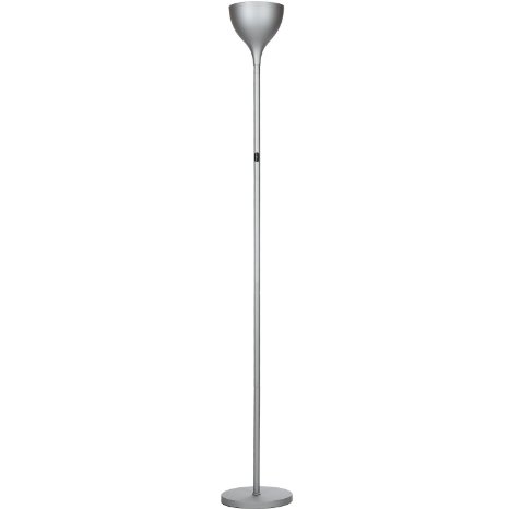 Brightech - SKY LED Torchiere Floor Lamp - Dimmable Super Bright 20-Watt LED - Warm White Color - Sleek Silver Finish