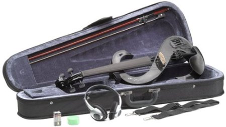 Stagg EVN 4/4 BK Silent Violin Set with Case - Black