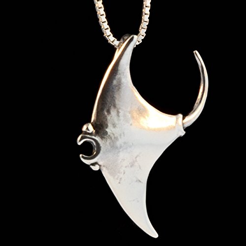 Manta Ray Necklace Silver Ocean Stingray Pendant