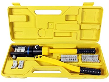 TMS 16 Ton Hydraulic Wire Battery Cable Lug Terminal Crimper Crimping Tool 11 Dies