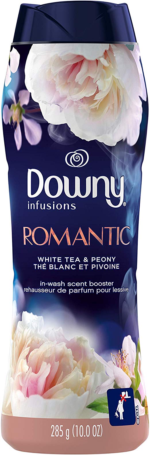 Downy Infusions in-Wash Scent Booster Beads, Romantic, White Tea & Peony, 10 Ounce, 4 Count