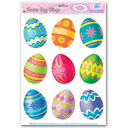 Easter Egg Clings Party Accessory (1 count) (9/Sh)