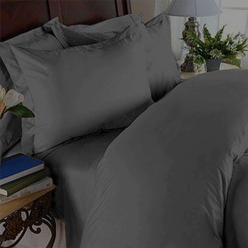 Elegance Linen ® 1200 Thread Count Egyptian Quality Super Soft WRINKLE FREE & WRINKLE RESISTANT 4 pc Sheet Set , Deep Pocket Up to 18" - All Size and Colors , Queen Grey