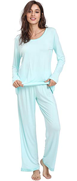 GYS Women's Bamboo Long Sleeve Pajama Sets