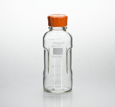 Pyrex 1399-500CN-M Slim line Media Bottle Easy Pour Corning 500ML Ca, Glass (Pack of 4)