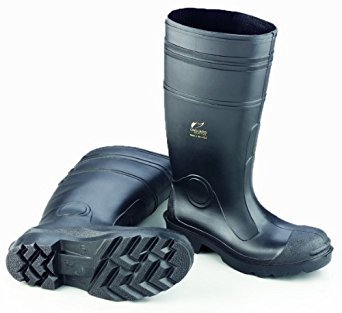 ONGUARD 87401 PVC Men's Buffalo Plain Toe Knee Boots with Lug Outsole, 16" Height, Black, Size 12