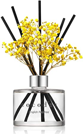 Cocod'or Preserved Real Flower Reed Diffuser, English Pearfree Reed Diffuser, Reed Diffuser Set, Oil Diffuser & Reed Diffuser Sticks, Home Decor & Office Decor, Fragrance and Gifts, 6.7oz