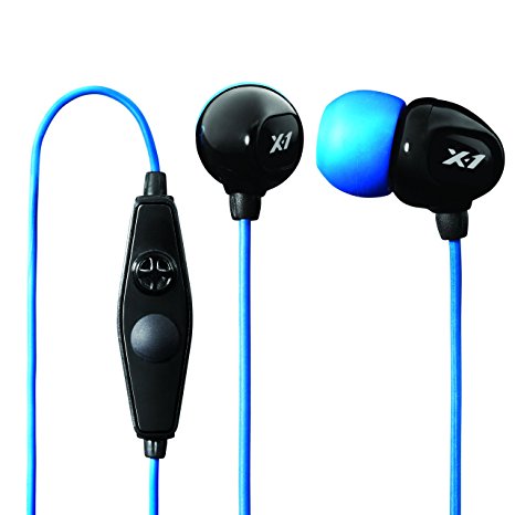 X-1 (Powered by H2O Audio) IE2-MBK-X Surge Contact Waterproof Sport Headset (Black/Blue)