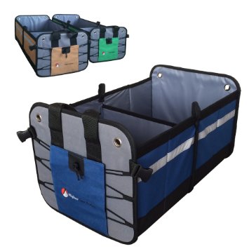 Premium Car Trunk Organizer - Best Heavy Duty Construction - Great For Car SUV Truck Minivan Home- Collapsible For Easy Storage Higher Gear Products