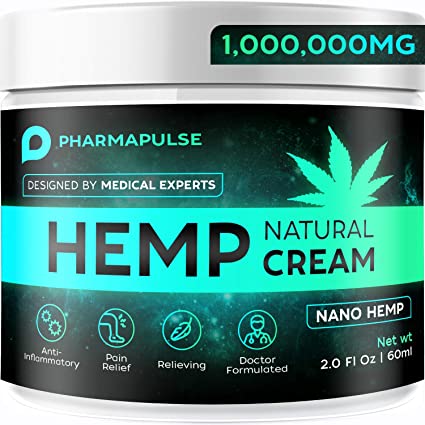 PHARMAPULSE Pain Relief Hemp Cream - Relieves Arthritis Pain, Muscle and Joint Pain, Lower Back and Knees Pain - Anti Inflammatory Cream - Made in USA - Non-GMO 2oz