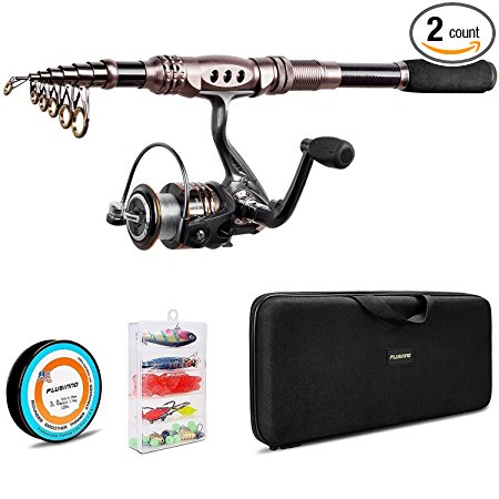 PLUSINNO Fishing Rod and Reel Combos Carbon Fiber Telescopic Fishing Rod with Reel Combo Sea Saltwater Freshwater Kit Fishing Rod Kit