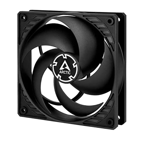 ARCTIC P12 PWM PST - 120 mm Case Fan with PWM Sharing Technology (PST), Pressure-optimised, Quiet Motor, Computer, Fan Speed: 200-1800 RPM - Black/Black