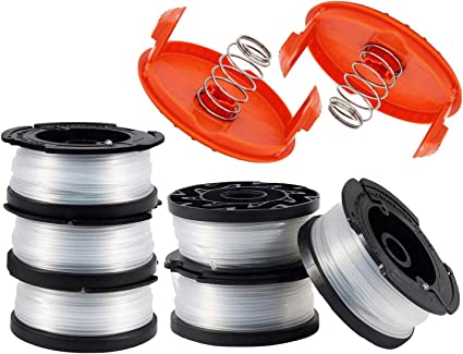 VASLON AF-100 Replacement Spool, AF100 0.065" String Trimmer Line Replacement AF1003ZP for GH900 GH600 ST7700 String Trimmer(8 Pack 2 Spool Cap and Spring)