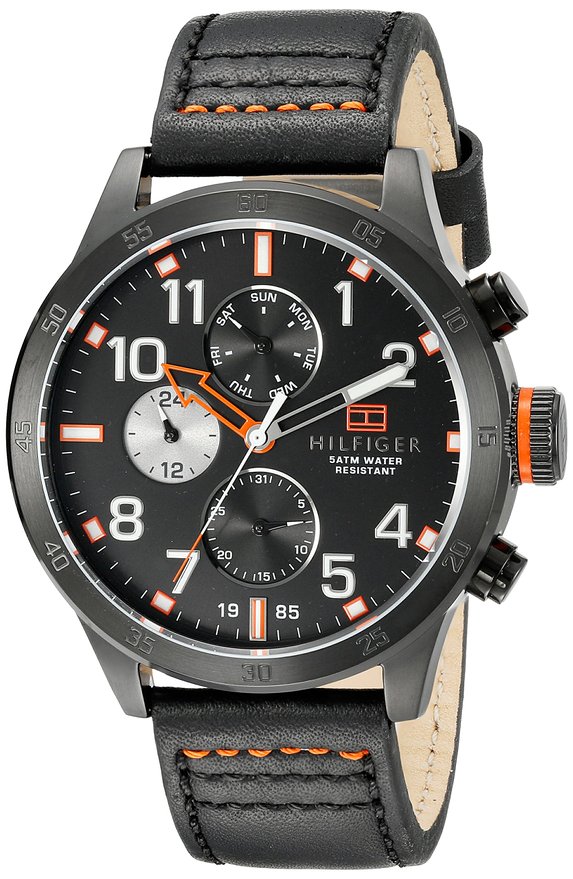 Tommy Hilfiger Men's 1791136 Cool Sport Analog Display Quartz Black Watch