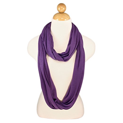 TrendsBlue Elegant Solid Color & Striped Infinity Loop Jersey Scarf -Diff Colors