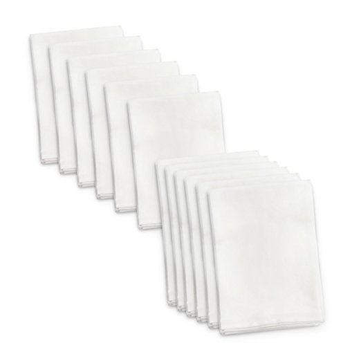 Coney Island Cotton 12 Pack White Dinner Napkins Oversized 20" by 20" Expertly Tailored Hem Luxury Hotel Quality