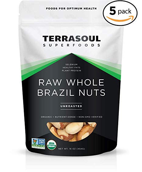 Terrasoul Superfoods Raw Brazil Nuts (Organic), 5 Pounds