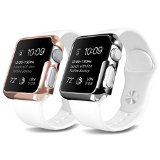 Plated Apple Watch Case - OZAKI Ocoat Wardrobe 2 in 1 Ultra Slim and Light Weight Case Set for Her Coat Your Apple Watch Daily  Full Access to All Functions  Compatible with Apple Watch Sport 42 mm