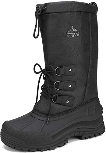 NORTIV 8 Men's Waterproof Hiking Winter Snow Boots Insulated Fur Liner Lightweight Outdoor Tall Booties