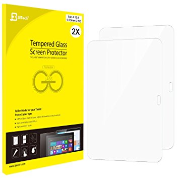 Tab 4 10.1 Screen Protector, JETech 2-Pack Premium Tempered Glass Screen Protector Film for Samsung Galaxy Tab 4 10.1" - 0959A