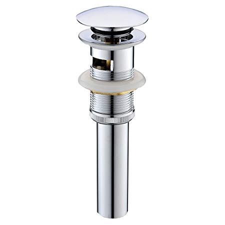 VCCUCINE Lavatory Basin Vanity Sink Pop Up Drain Stoper with Overflow, Bathroom Sink Drain Chrome Finished