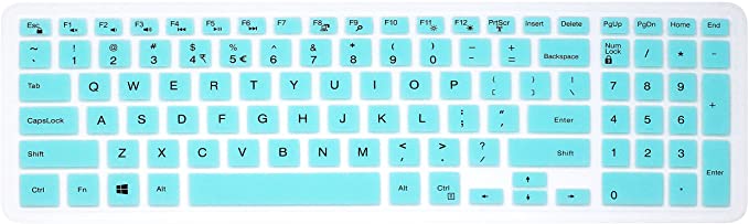 Elastic Silicone Keyboard Cover Skin for 15.6 inch Dell Inspiron 15 3000 & 5000 Series, 17.3 inch Dell Inspiron 17 5000 Series, Inspiron 15 i3541 i5566, Inspiron 17 i5749 Series Laptop (Mint Green)