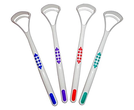 Tongue Scraper Cleaner x 4 ~ Set of 4 Colours ~ Oral Dental Care