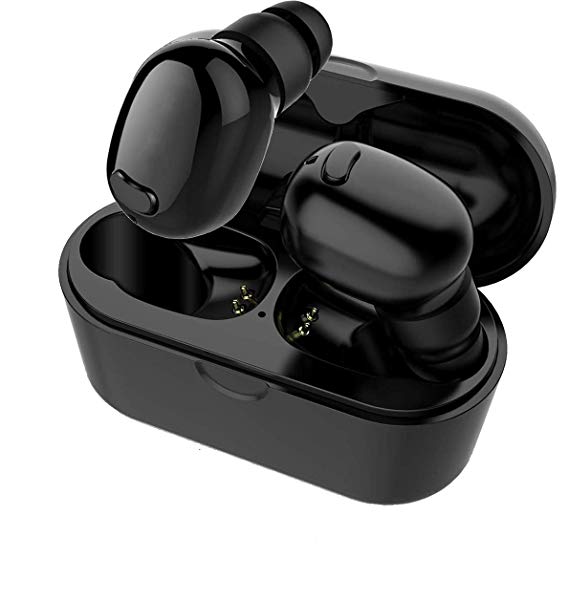 Mini True Wireless Bluetooth Earbuds, BT 5.0 Stereo Headphone Smallest TWS in-Ear Earphone Built-in Mic Invisible Earpieces with Portable Charging Box with Long Playing Time for Android iOS Devices