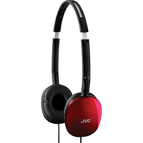 JVC Premium Lightweight Extra Bass Stereo Headphones (Red)