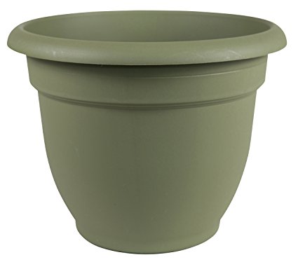 Fiskars 20 Inch Ariana Planter with Self-Watering Grid, Thyme Green