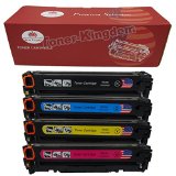 Toner Kingdom Compatible with 125A CB540A CB541A CB542A CB543A High Yield Toner Cartridges for Use in Color LaserJet CP1215 CM1312 MFP CP1515n CP1518ni CM1312nfi Printers - 4PK 1B1C1Y1M