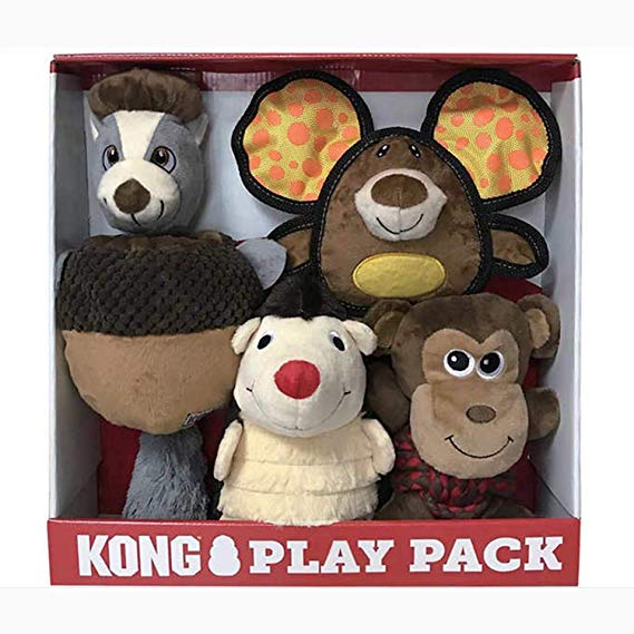 KONG Play Pack, 4 Full Size Dog Toys. Hiderz, Ears, Weave, Layerz