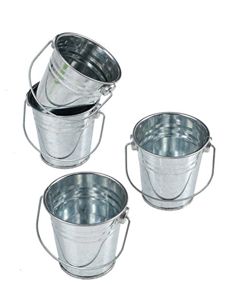 Mini Metal Buckets,Pack of 12