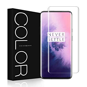 G-Color OnePlus 7 Pro Screen Protector,[Full Adhesive][Case Friendly][Fingerprints Sensor Compatible][Scratch Resistance]Tempered Glass Screen Protector for OnePlus 7 Pro-Lifetime Replacement Warranty