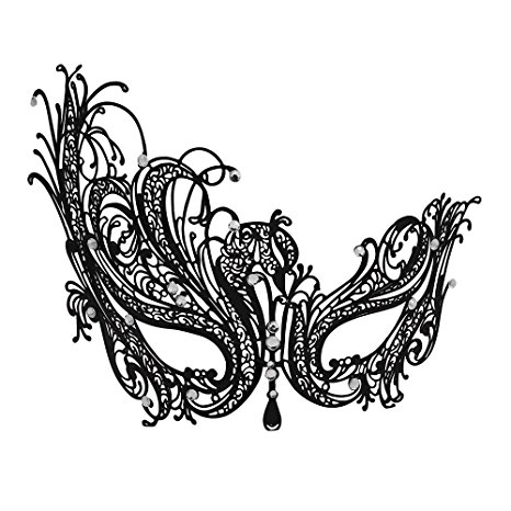 WINK KANGAROO Women's Laser Cut Metal Venetian Pretty Masquerade Masks