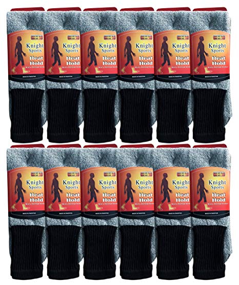 Yacht & Smith 12 pairs of Men's Thermal Winter Camping Boot Socks, Value Pack