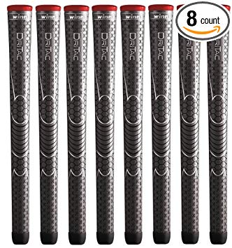 Winn Dri-Tac Standard Size Golf Grips - Set of 8, Dark Gray