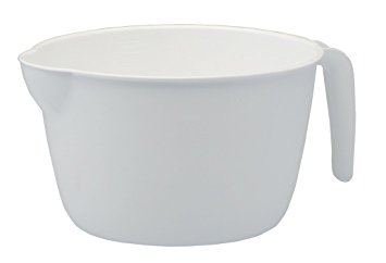 United Solutions KW0001 White Plastic Three Quart Batter Bowl with Handle - 3QT Plastic Batter Bowl with Handle for Easy Pouring in White