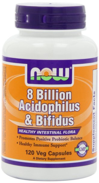 NOW Foods Acidophilusbifidus 8 Billion 120 Capsules