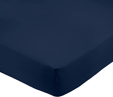 AmazonBasics Microfibre Fitted Sheet, Super King, Navy