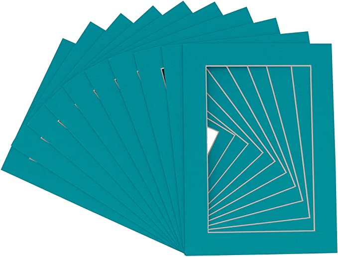 Poster Palooza Teal 16x20 White Picture Mats with White Core for 11x14 Pictures - Fits 16x20 Frame