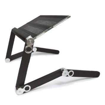 Portable Folding Notebook or Laptop Table - Desk - Tray - Stand - (Black) with free mouse stand