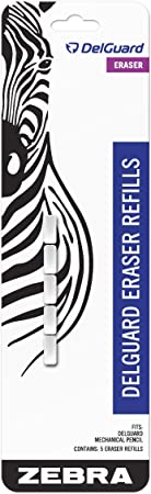 Zebra DelGuard Mechanical Pencil Eraser Refills 5-Count